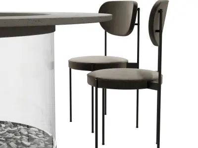 Plant in Dining Table Set 02  Low-poly 3D model