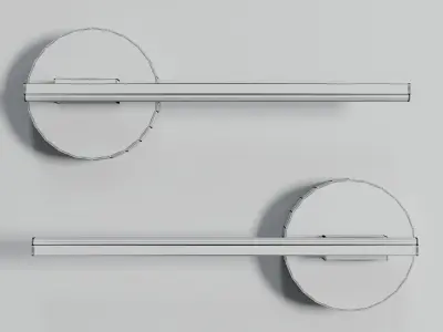 Minimalist blackwhite linear LED wall lamp for warmwhite light Low-poly 3D model