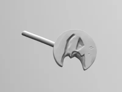 Cute Chibi rag doll holding candy horror kid decoration 3D print model