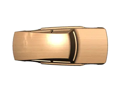 Ribbed Mercedes 300SL gullwing grille and sides car sculpture 3D print model