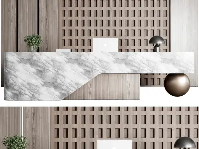 Reception Desk Office Furniture 03 Low-poly 3D model