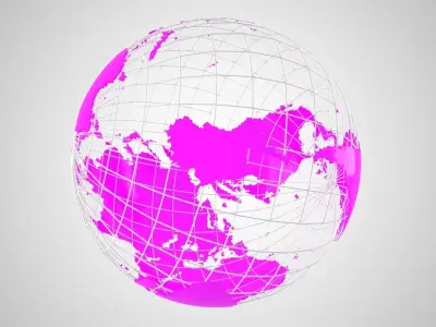 Globe News Skeleton Pink 3D model