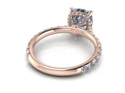 Pav Set Woman Engagement Ring 3D print model