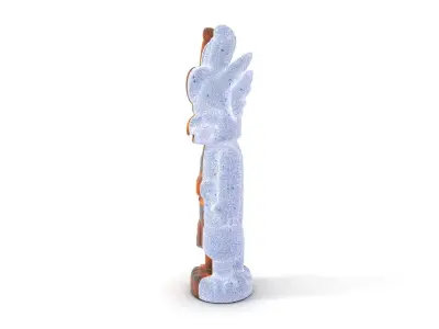 Totem Pole Model Pack with Tribal Details Low-poly 3D model