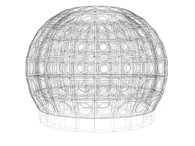 Perforated dome architecture engineering structure 3D model