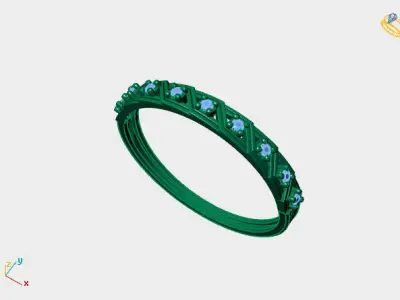 Women Ring Diamond Stone STL 3DM Lightweight Printable 3D print model 52