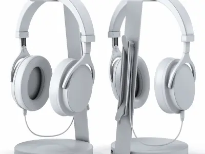 Bluedio headphones on the stand satechi PBR version 3D model