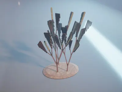 Conceptual shrub S1Av6 Low-poly 3D model