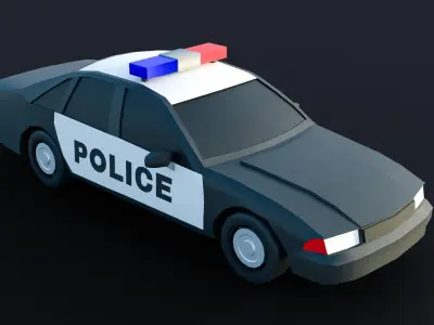 Low-poly Chevrolet Police Car Low-poly 3D model