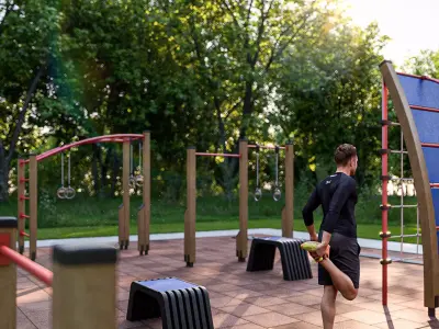 Fitness outdoor area 3D model