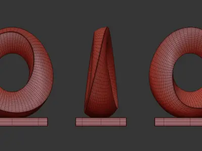 Abstract sculpture Mobius 3D model