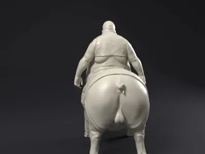 Pig man statue printable 3D print model