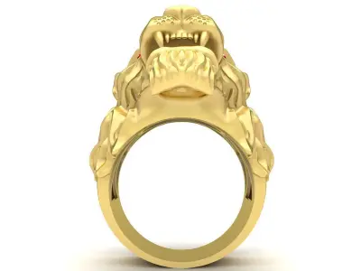 Luxury Lion Head Ring for Men 3D Jewelry Model 3767 3D print model