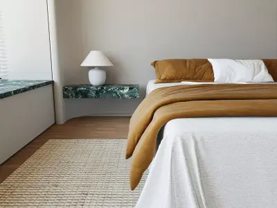 Minimal Modern Bedroom 3D model