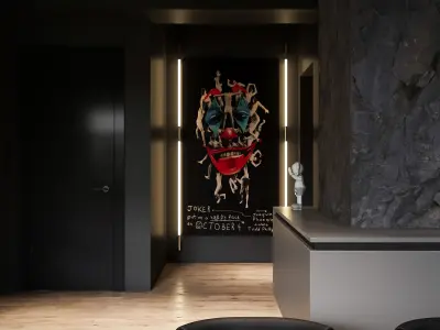 Modern Interior Scene for 3D max and Corona Renderer Low-poly 3D model