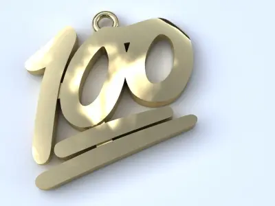 100 Pendant Gold Silver Platinum Luxury Jewelry 3D print model