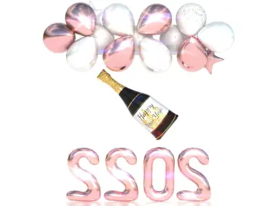 BALLOONS NEW YEAR 3D model