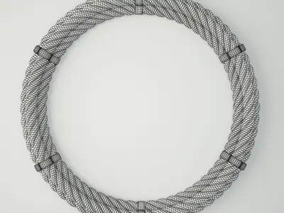 Rope Framed Industrial Mirror 3D model