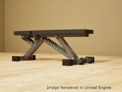 Low-Poly Gym Bench - Game-Ready 3D Model Low-poly 3D model