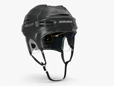 Hockey Helmet Bauer Re-Akt 100 Black Low-poly 3D model