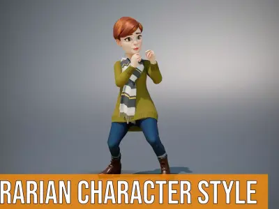 Librarian Character Style model pack Low-poly 3D model