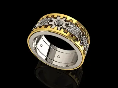 Steampunk Mechanical Ring 3D print model