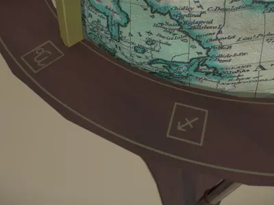 Low-Poly Antique Globe Low-poly 3D model