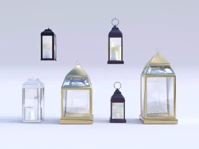 Christmas Lantern Pack Low-poly 3D model