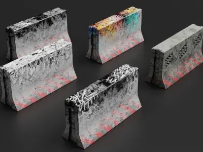 Concrete Blocker Low-poly 3D model
