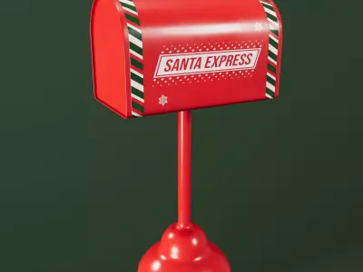 Santa Mailbox Free low-poly 3D model
