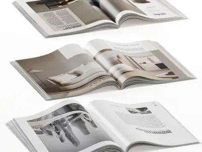 magazines opened 3D model