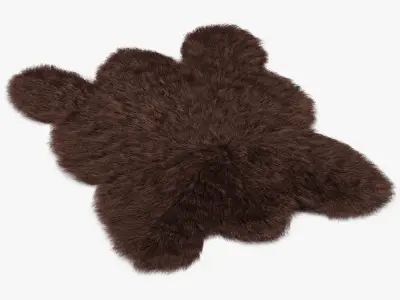 Big brown bear rug 3D model