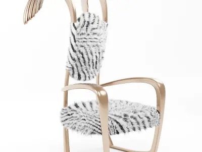 Wing Armchair Low-poly 3D model