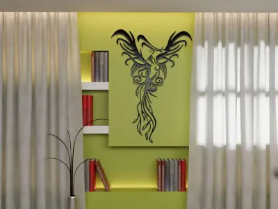 Phoenix - Immortal bird 03 Low-poly 3D model