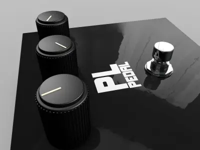 Distortion-Pedal guitar pedal with two knobs 3D model