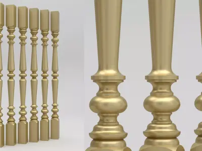 Carved Baluster 3D model