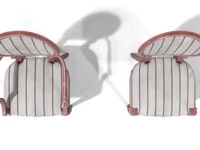 Old Classic Chair Low-poly 3D model