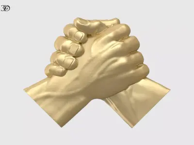 Handshake Relief Sculpture 3D print model