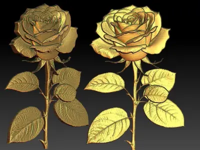 4 Rose CNC Relief Model 3D print model