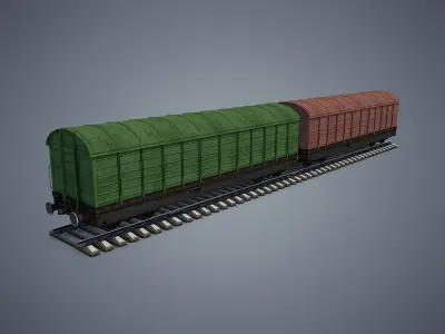 Box Car Low-poly 3D model