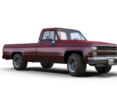 American generic pickup Low-poly 3D model