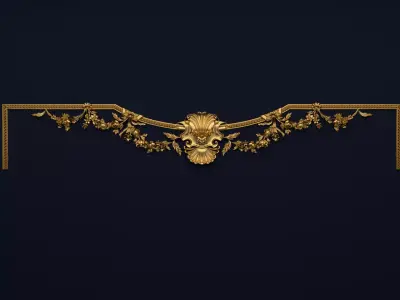 Plaster decorative frame 3D model 09 3D model