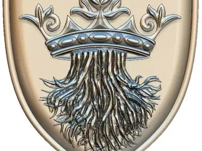 Medieval Shield for CNC 3D Router 3D print model