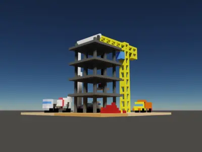 Voxel construction site 3D model