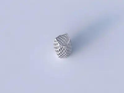 Vase double arc hexagon with bubble grid lattice 3D print model