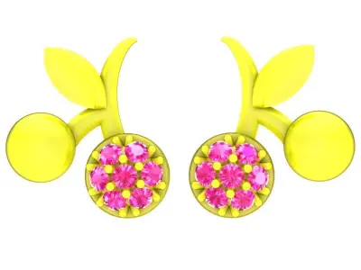 6306 luxury fruit diamond earrings 3D print model