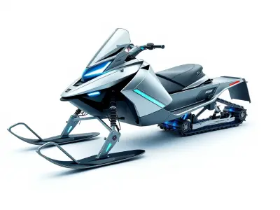 Futuristic Snowmobile Model Pack Low-poly 3D model
