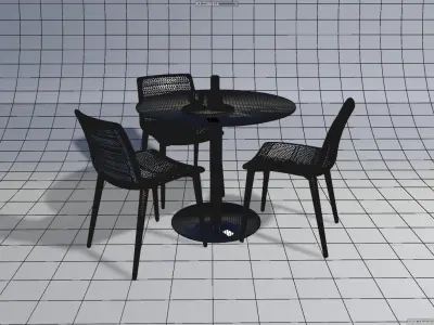 Dining Table and Chair Set 3D model