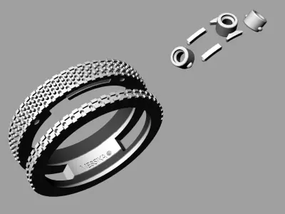 Messika Ring Gold 3D print model