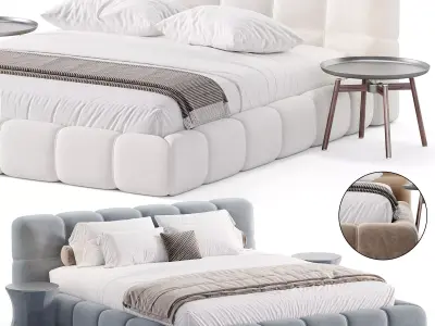 Modern Upholstered Bed Frame 3D model